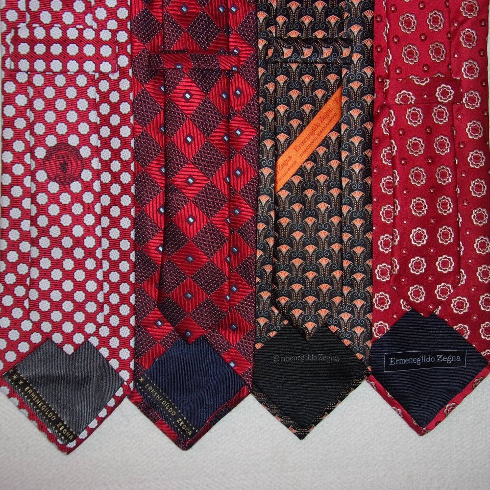Lot of 4 Men's Ermenegildo Zegna Silk Neck Ties